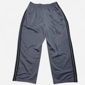 Adidas 3 Stripe Tricot Track Pants Gray Black Athletic Sweatpants Men’s XL